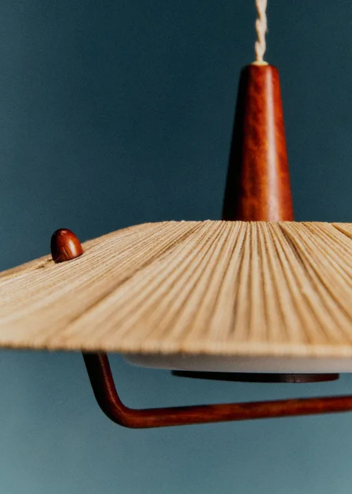 Suspension scandinave en teck et corde années 60 - Teck et corde — image 5