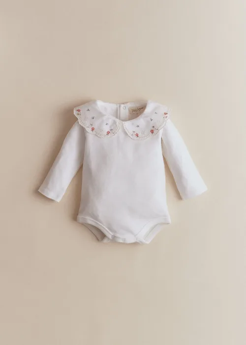 Body Félicia - Blanc Lait / Broderie Multicolore