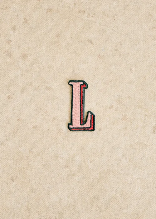 Ecusson Rose - Lettre L - Rose