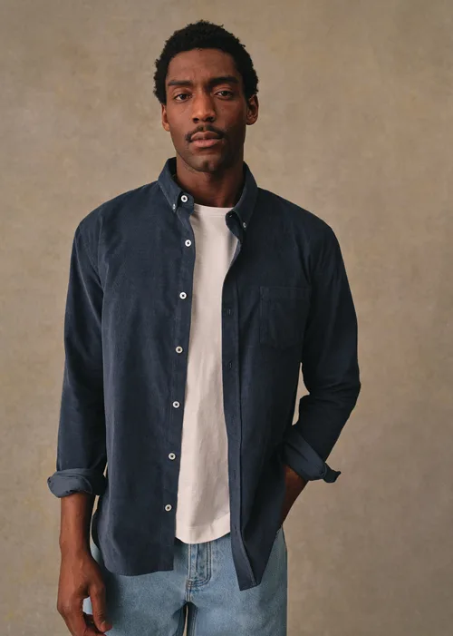 Chemise Charlie Velours - Bleu Pétrole — image 3