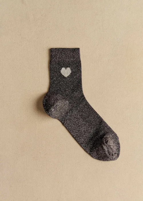 Coffret de 3 chaussettes lurex coeur - Bordeaux Argent Gris — image 3