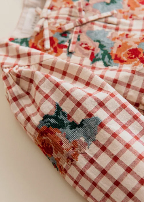 Robe Dakila - Sézane x SEA NY - Broderie Placée Terre Fond À Carreaux — image 3