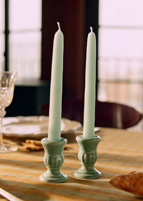 Coffret Bougeoirs Piano et Chandelles - Petit Modèle - Céladon — image 2