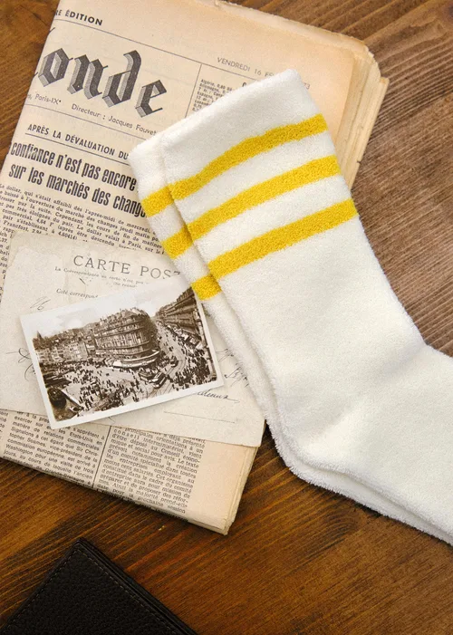 Chaussettes Eliot - Écru / Jaune — image 3