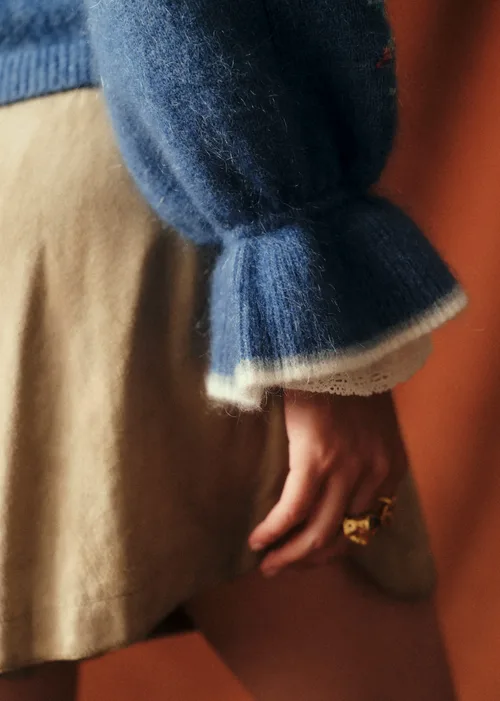 Pull Mathieu - Sézane x Baziszt - Jacquard Fond Bleu — image 3
