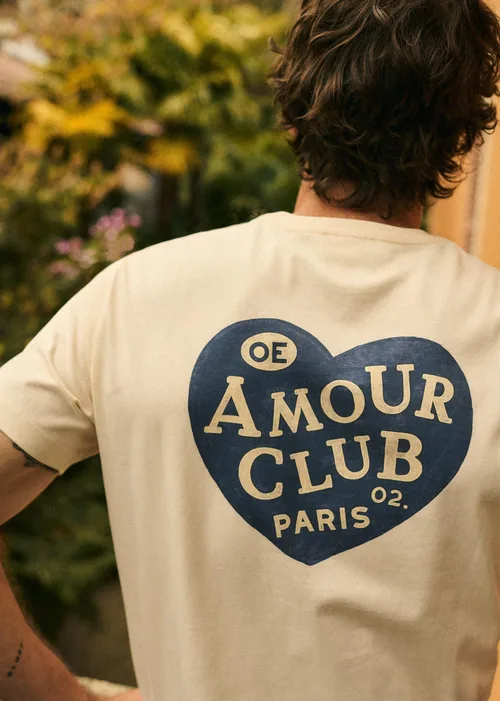 T-Shirt Amour Club Paris - Écru / Indigo — image 4