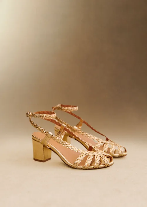 Sandales Natacha - Doré Lisse Tressé — image 5