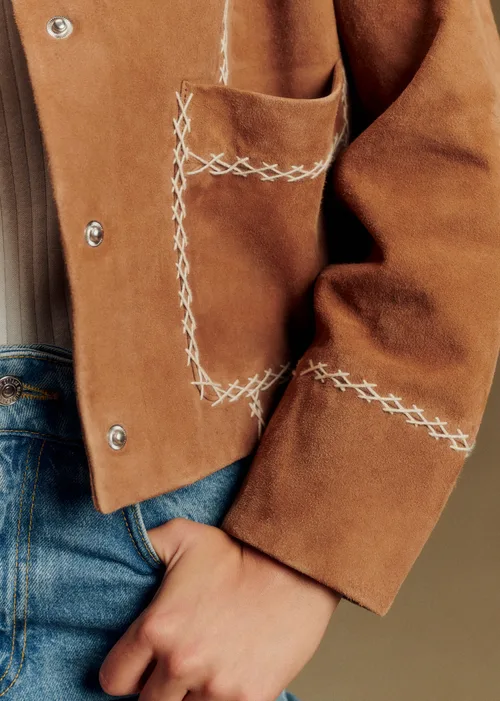 Veste Giuseppe - Camel Croisillons Ecru — image 4