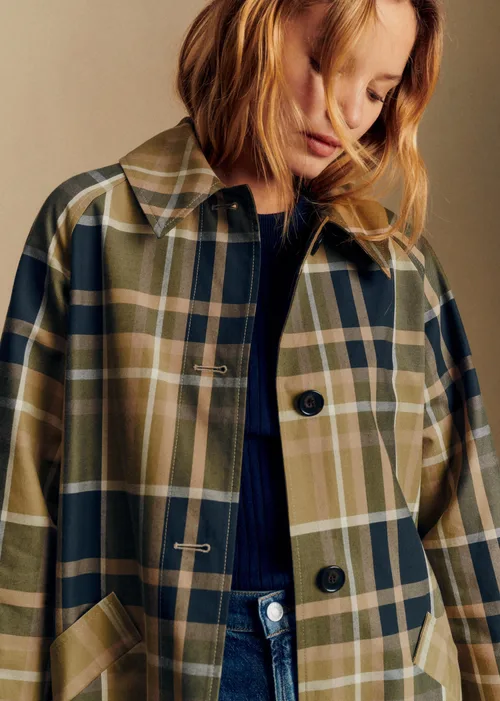Manteau Clyde - Carreaux Kaki et Beige — image 4