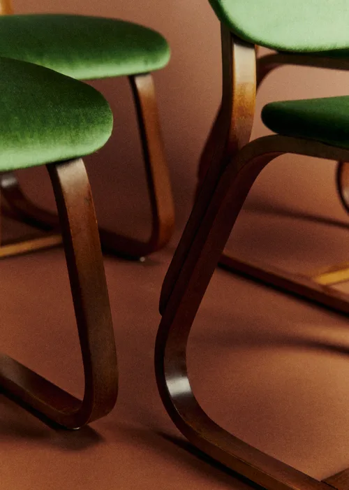 Lot de 4 chaises vintage velours vertes - Velours — image 8