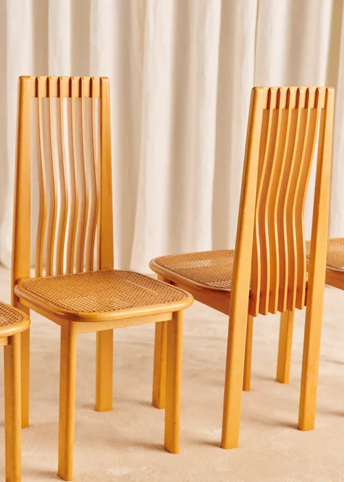 Lot de 4 chaises italiennes années 70 - Cannage — image 4