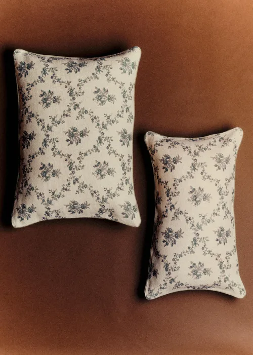 Coussin Imprimé - Petit Modèle - Croisillons Bleu — image 4