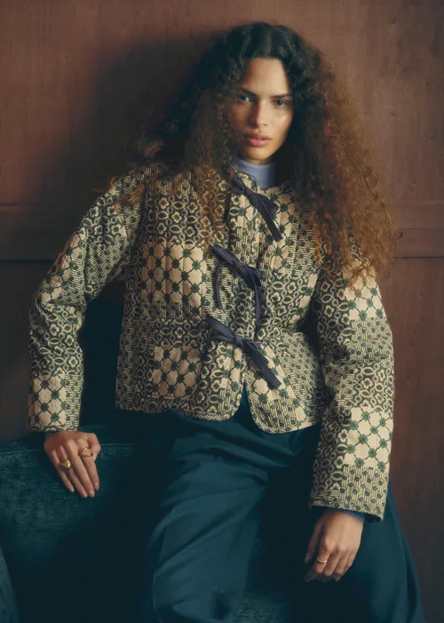 Veste SARIA - Sézane x Antoinette Poisson - Imprimé Patchwork Dominote