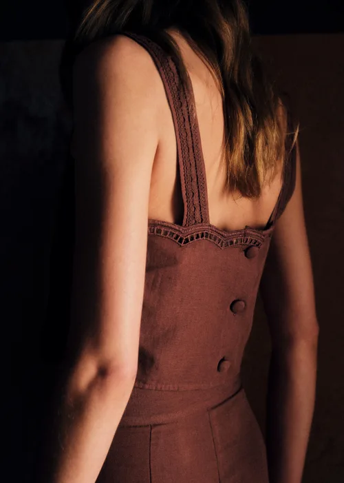 Blouse Marga - Broderie Unie Chocolat — image 3