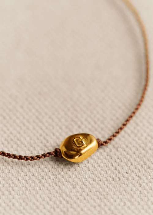 Bracelet Cléo - Chocolat - Lettre G