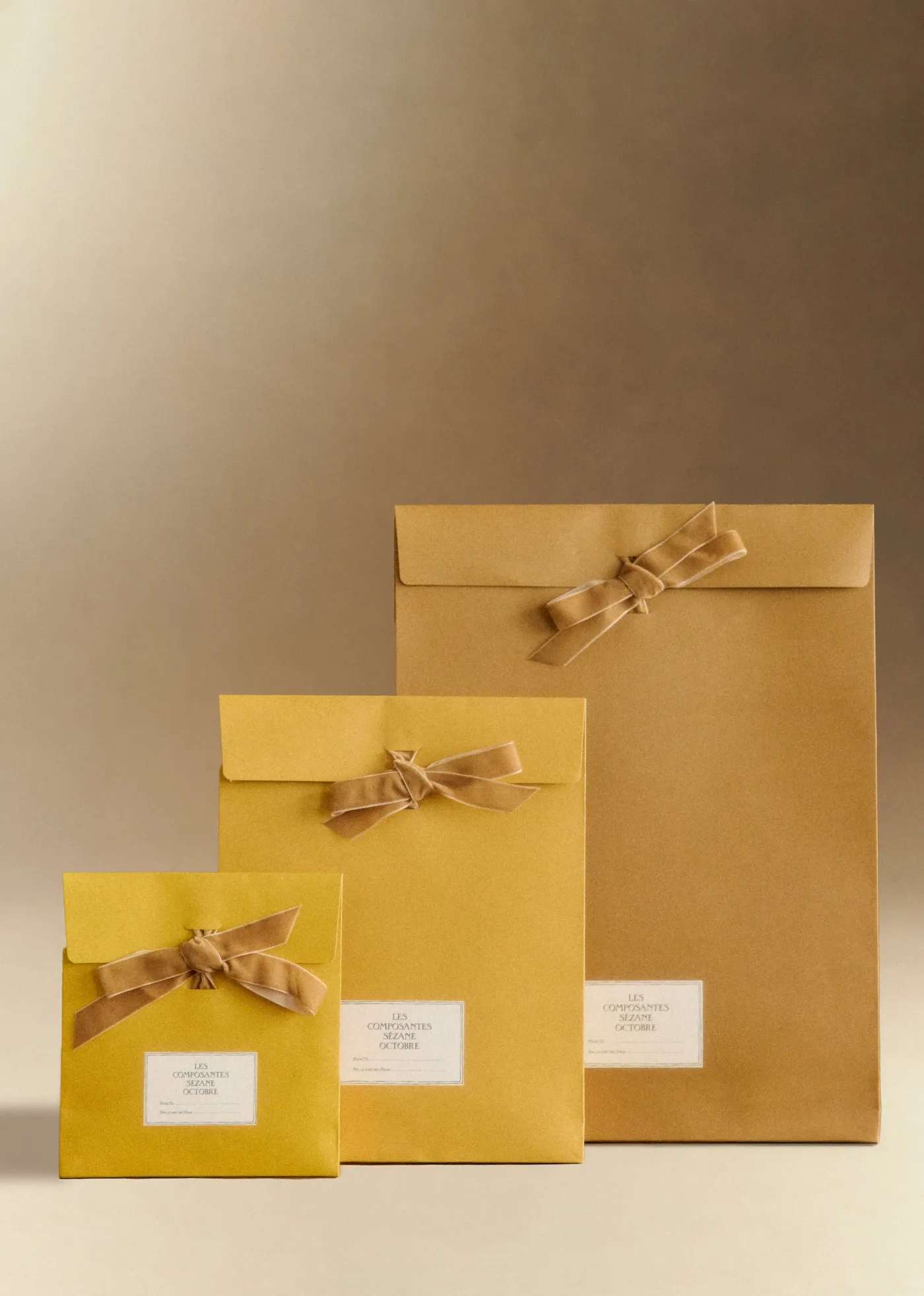 Pochettes cadeaux - Trio Jaune