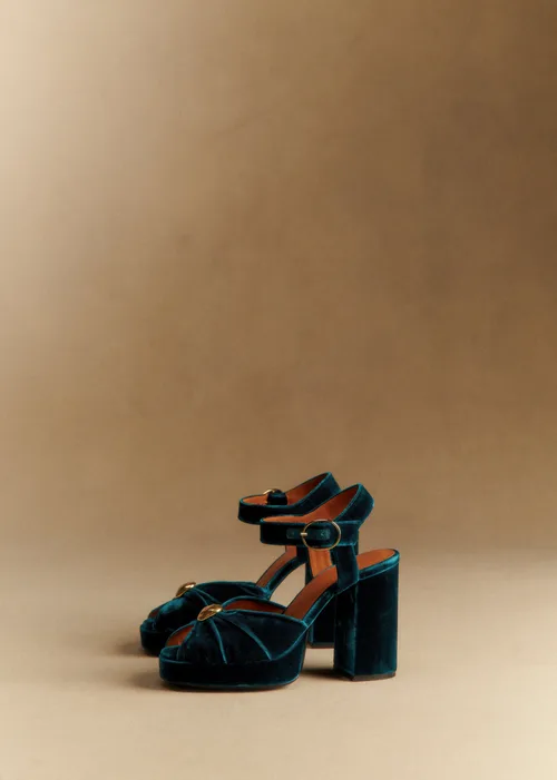 Sandales High Marjolaine - Bleu Velours