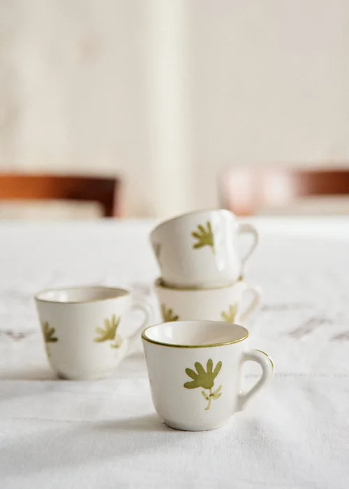 Coffret de 4 tasses expresso - Petite Fleur - Vert — image 2