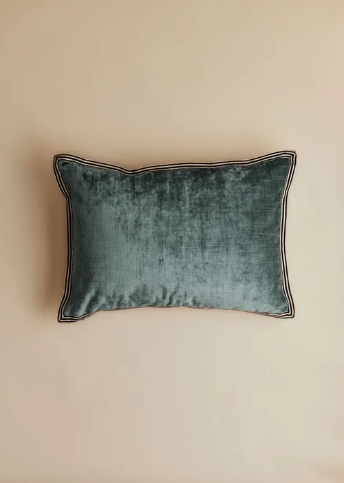 Coussin Velours Texturé - Grand modèle - Bleu