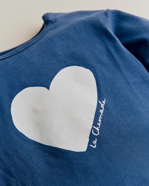 T-Shirt La chamade - Bleu indigo / Ecru — image 3