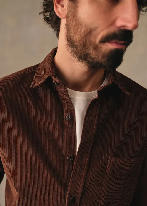 Chemise Lars Velours Côtelé - Marron — image 3