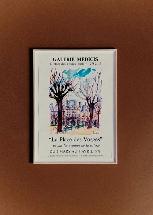 Affiche Galerie Medicis, La place des Vosges, 1978 - 55,5 x 75,5 cm