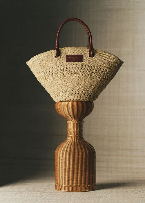 Panier Justine - Raphia Naturel Ajouré — image 3