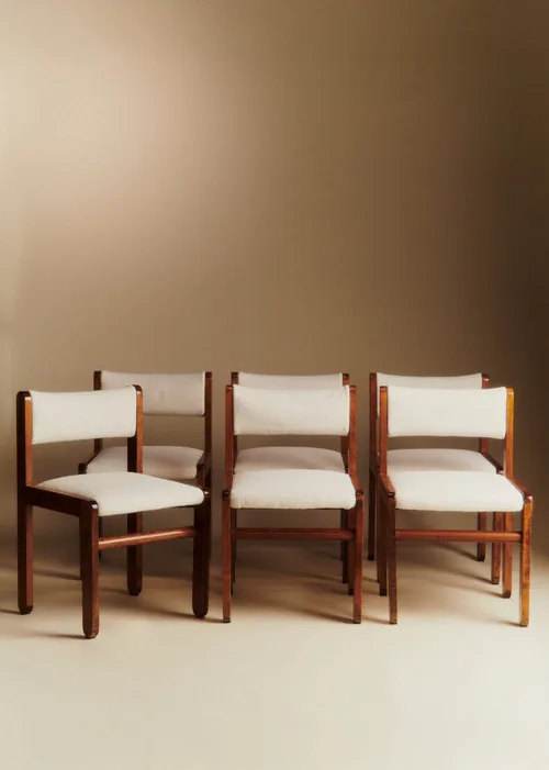 Lot de 6 chaises vintage Bauman - Hêtre teinté