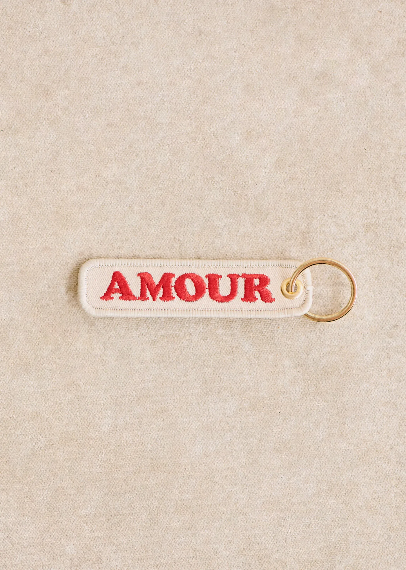 Porte-clé Brodé - Rouge " Amour "