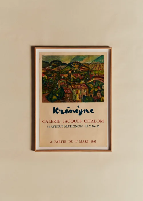 Affiche Galerie Jacques Chalom, Krémègne, 1962 - 55 x 74 cm