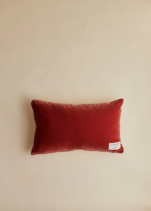 Coussin vintage velours blush - Petit modèle - Imprimé Chrysanthèmes — image 3