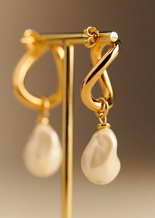 Boucles d'oreilles Eloane - Nacre Doré — image 5
