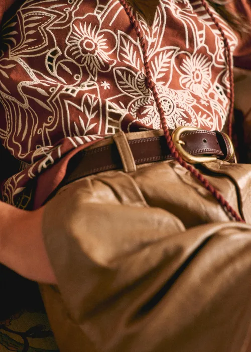 Blouse Moana - Ecru Fond Tomette - Création Rose — image 3