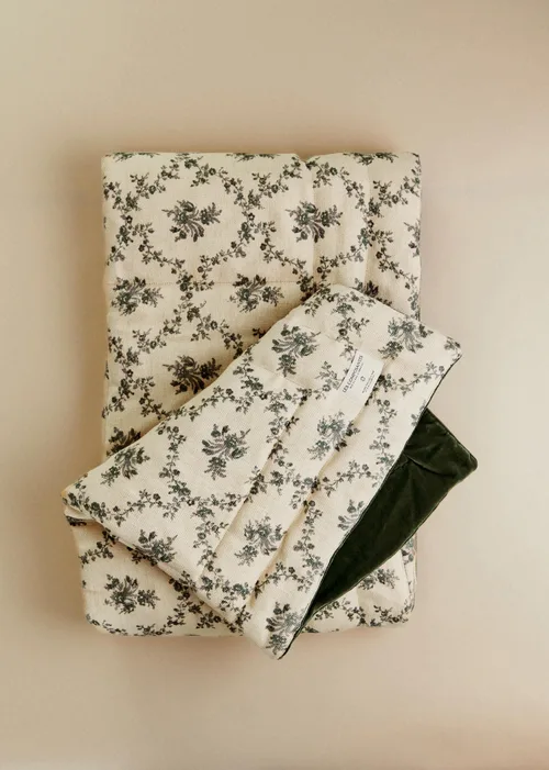 Sofa Cover - Croisillons Bleu - Velours Céladon Foncé — image 3