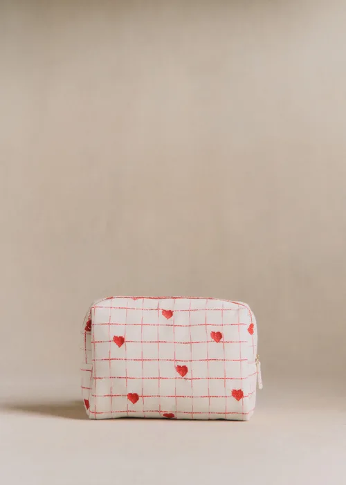 Trousse De Toilette - Broderie Coeurs Rouges — image 2