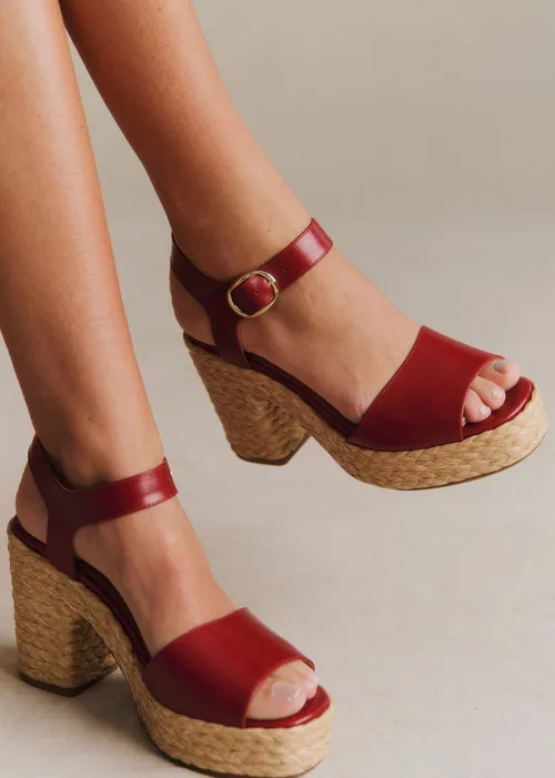 Sandales High Dorothée - Cerise Lisse — image 4