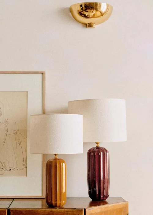 Lampe Traviata Grand Modèle - Moka - Abat-jour Dolce - Jute Écru — image 5