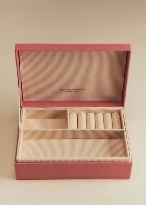 Boîte bijoux matelassée - Blush