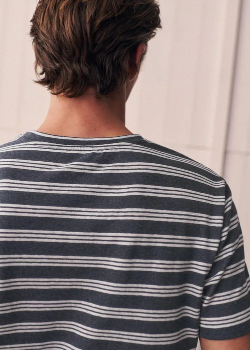 T-Shirt Fabio - Bleu Chiné / Écru — image 3