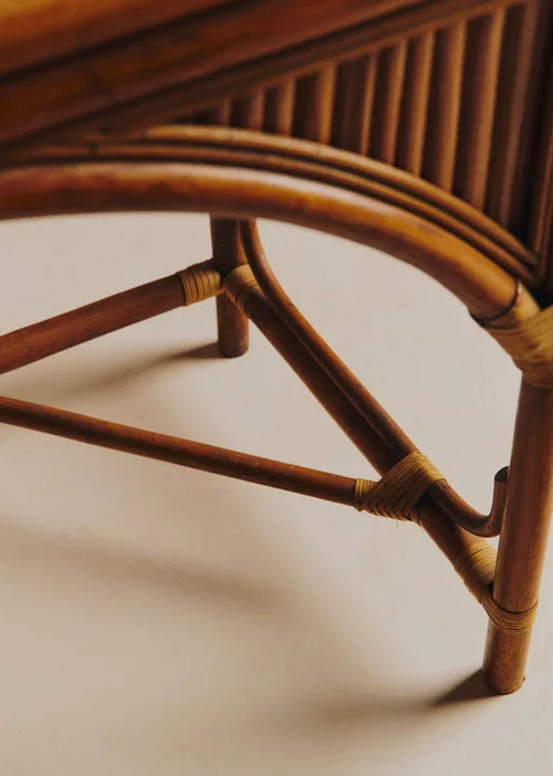 Coiffeuse vintage en bambou - Bambou et Rotin Foncé — image 4