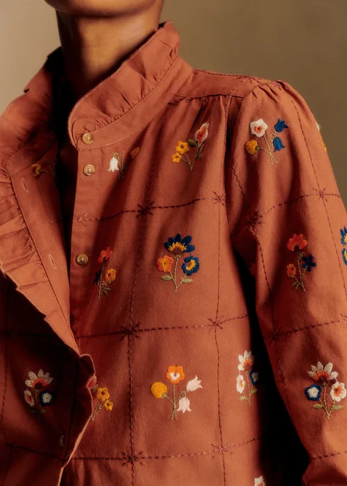 Chemise Chlo - Fleurs Fond Caramel — image 3