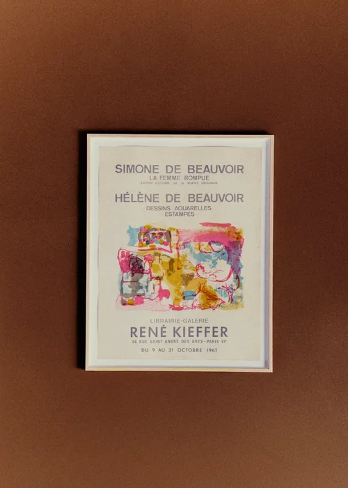 Affiche Librairie-galerie René Kieffer, Hélène de Beauvoir, 1967 - 54,5 x 69 cm