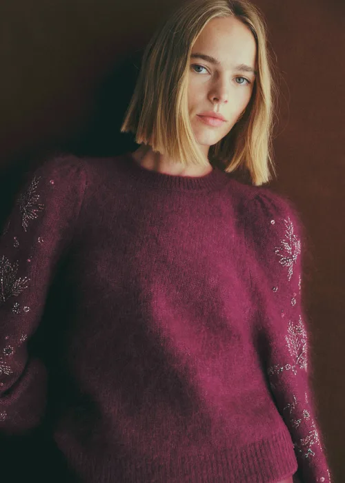 Pull Etienne - Raisin - Création Rose