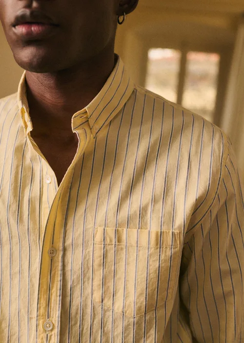 Chemise Charlie - Jaune Rayures Bleues — image 3