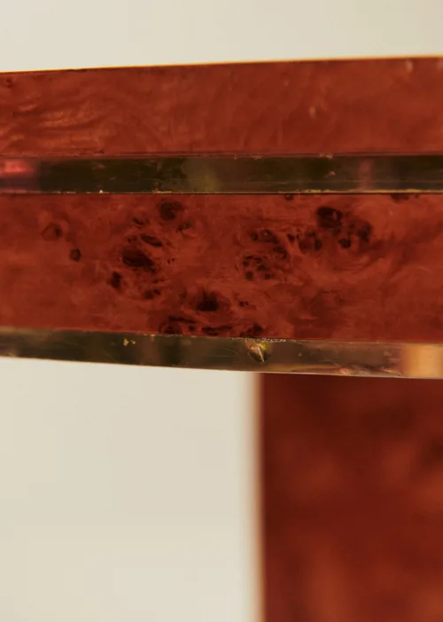 Table à manger en loupe d'orme avec rallonge - Loupe d'orme — image 9