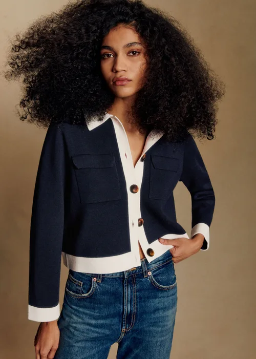 Gilet Betty - Marine Détails Ecru — image 2