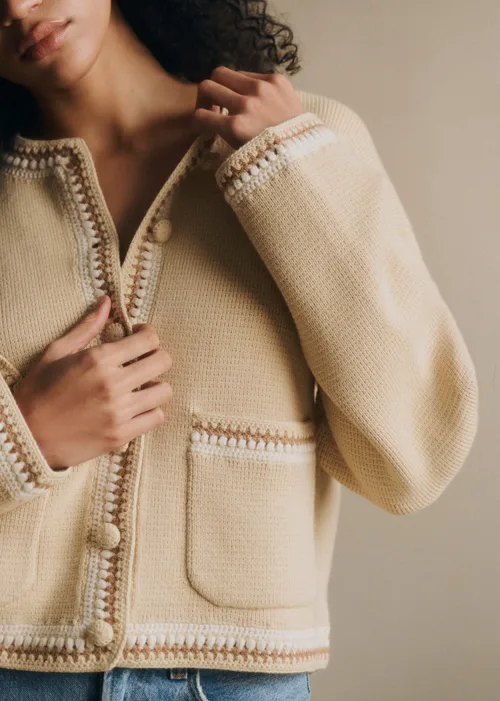 Veste Jade - Crème Détails Cacao