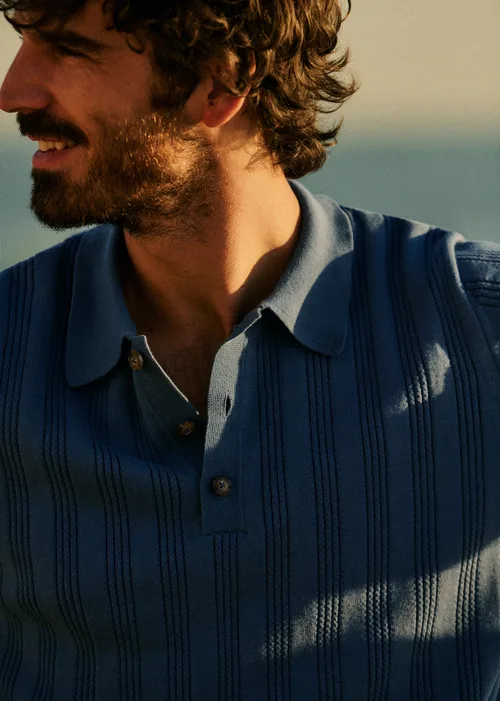 Polo Maille Rio - Bleu Acier — image 3