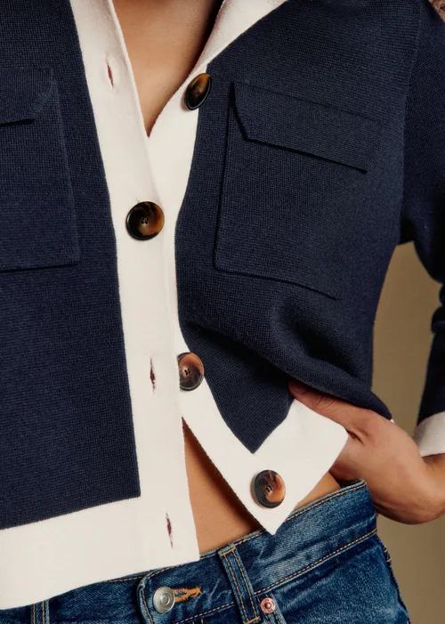 Gilet Betty - Marine Détails Ecru — image 3