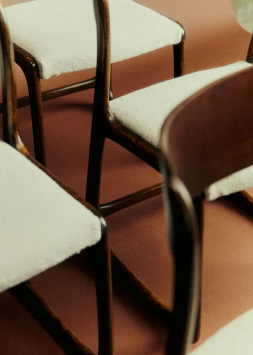 Lot de 5 chaises vintage Bauman - Chêne et hêtre teinté — image 5